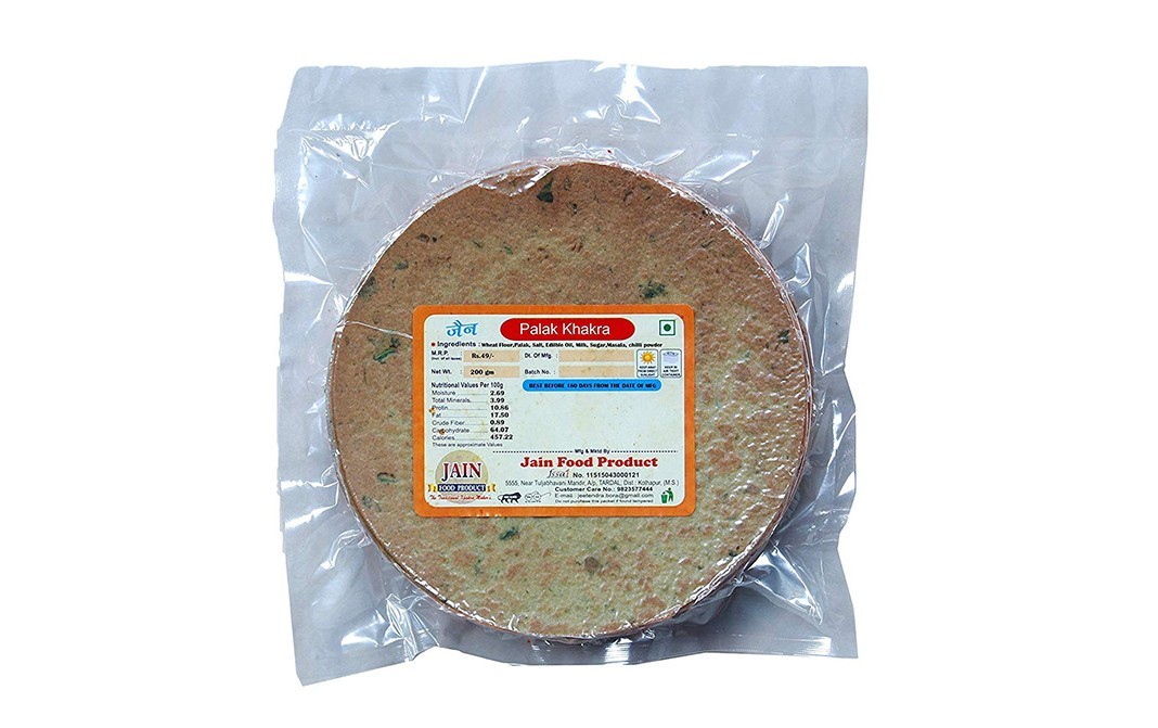 Jain Palak Khakra    Pack  200 grams